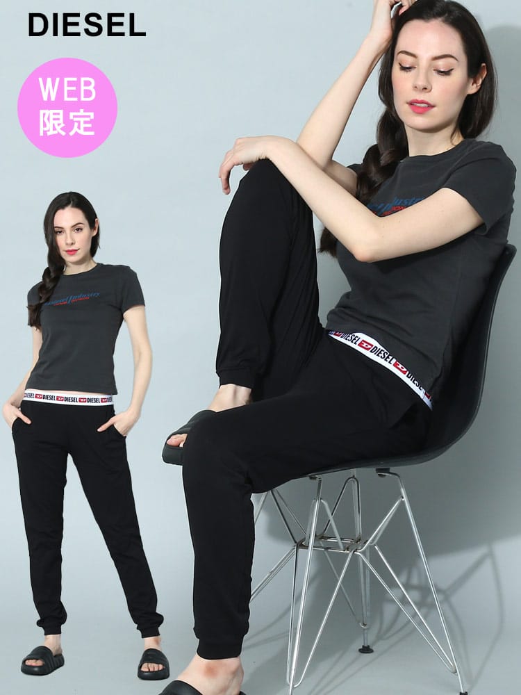 【オンラインストア限定】 DIESEL (ディーゼル) ウエストロゴ スパッツ DSL00ST4J0EAXLレディース ブランド