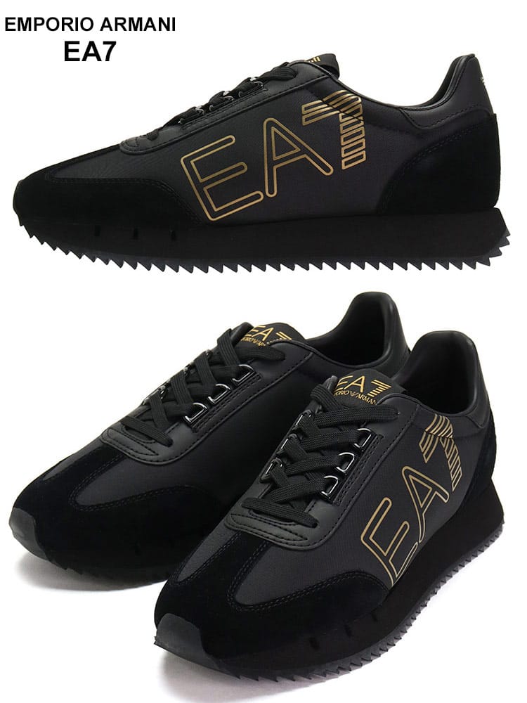 EMPORIO ARMANI EA7 (エンポリオ アルマーニ) ロゴ スエード ナイロン ローカットスニーカー EA7X8X101XK257 メンズ ブランド