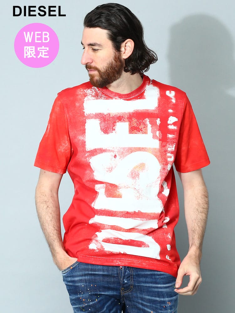オンラインストア限定】 DIESEL (ディーゼル) ロゴ クルーネック 半袖 