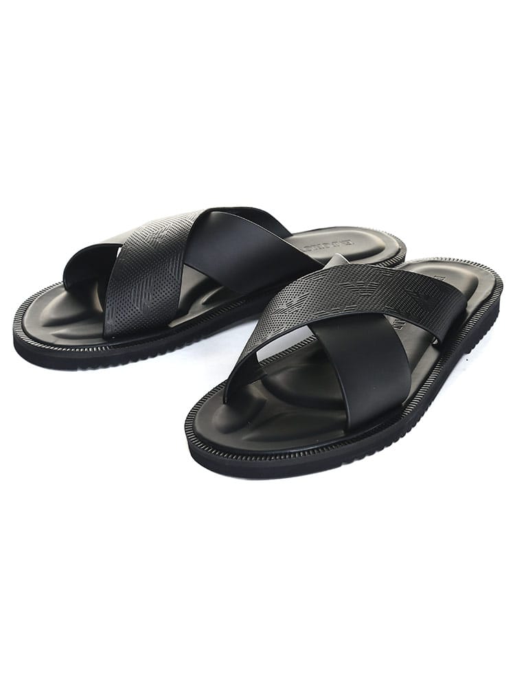 EMPORIO ARMANI (エンポリオアルマーニ) クロスストラップ スライドサンダル EAX4P125XN789 メンズ ブランド