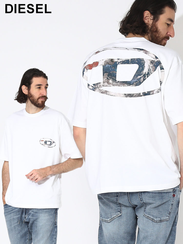 DIESEL (ディーゼル) バックロゴ クルーネック 半袖 Tシャツ