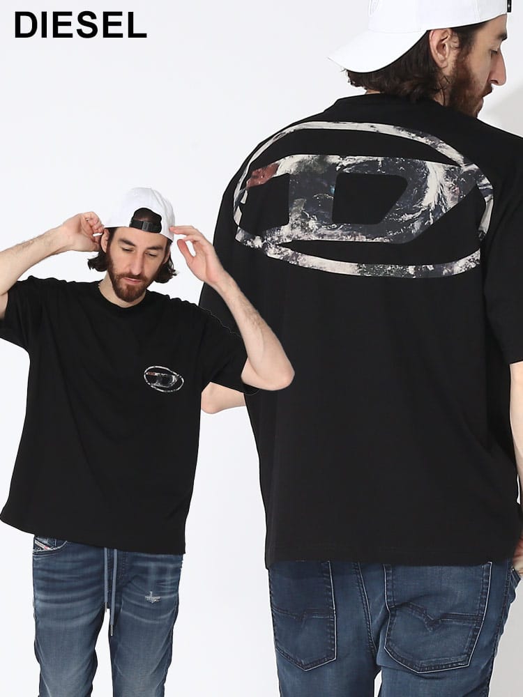 DIESEL (ディーゼル) バックロゴ クルーネック 半袖 Tシャツ DSA110790CATM ブランド メンズ 男性 トップス