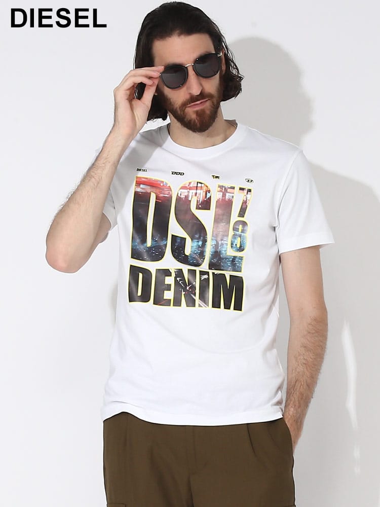 DIESEL (ディーゼル) グラフィックプリント クルーネック 半袖 Tシャツ DSA110690CATM ブランド メンズ 男性 トップス