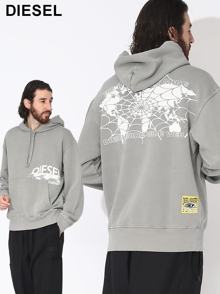 DIESEL (ディーゼル) バックグラフィック プルオーバー パーカー DSA110740QGAK ブランド メンズ 男性 トップス
