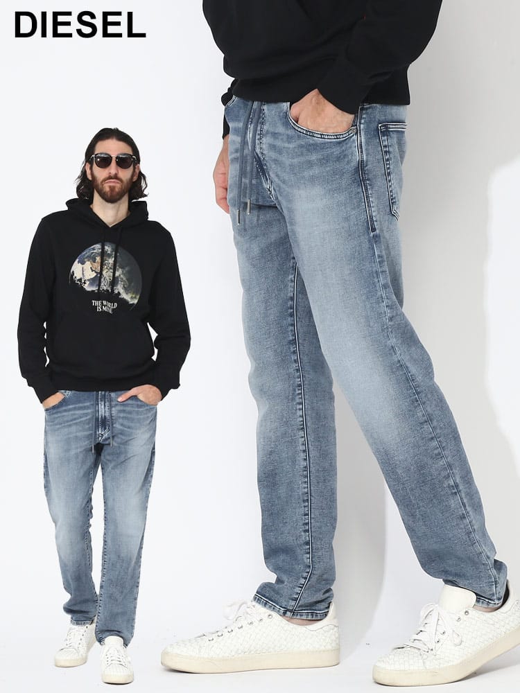DIESEL (ディーゼル) ウエストコード ジップフライ ジーンズ Joggjeans D-KROOLEY DSA09721068FL1 ブランド メンズ 男性 ボトムス
