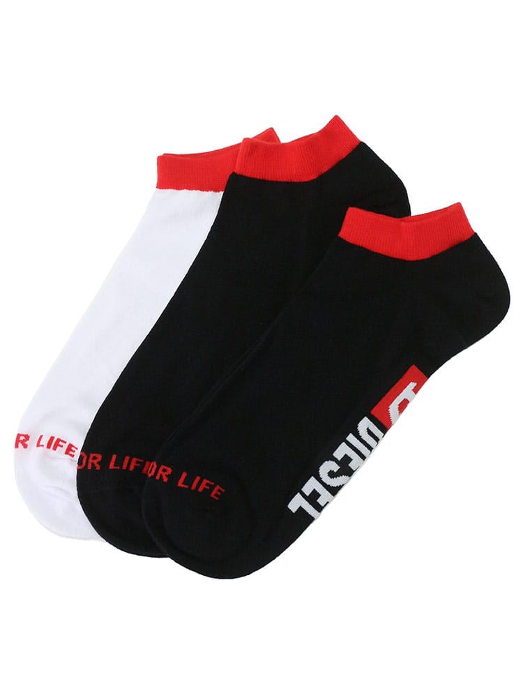 DIESEL (ディーゼル) ロゴ ローアンクル スニーカーソックス 3足セット Skm-Gost-Threepack DS00SI8H0DPAX ブランド メンズ 男性 ソックス