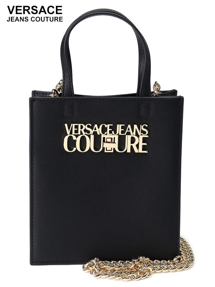 VERSACE JEANS COUTURE (ヴェルサーチェ ジーンズ クチュール) チェーンストラップ ロゴ ハンドバッグ VCL75VA4BL7 ブランド レディース バッグ 鞄