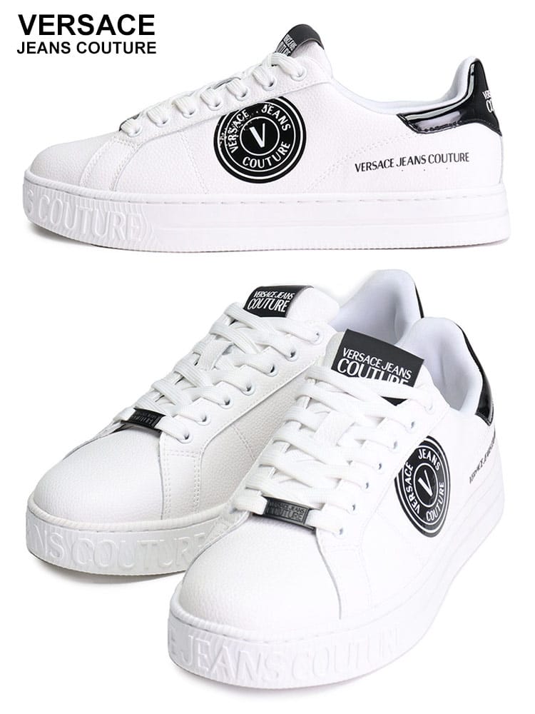 VERSACE JEANS COUTURE (ヴェルサーチェ ジーンズ クチュール) レターエンブレム レースアップ スニーカー VC75YA3SK1ZP332 ブランド メンズ 男性 シューズ