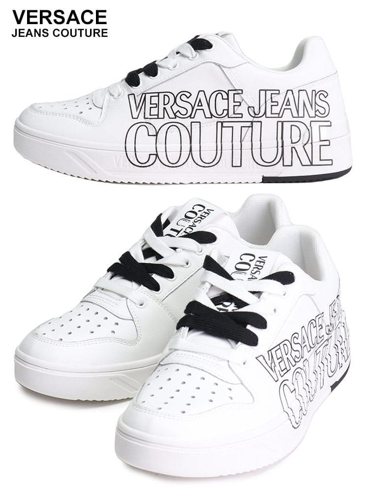 VERSACE JEANS COUTURE (ヴェルサーチェ ジーンズ クチュール) サイドロゴ レースアップ スニーカー VC75YA3SJ5ZP346 ブランド メンズ 男性 シューズ