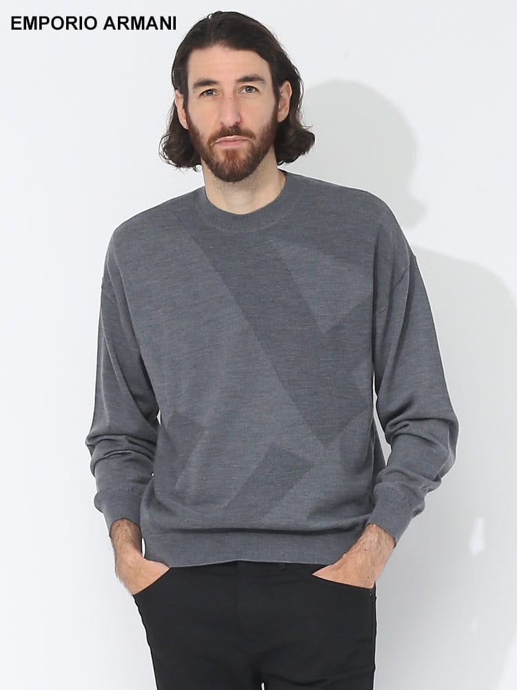 EMPORIO ARMANI (エンポリオアルマーニ) BIGロゴ クルーネック ニット EA6R1MX41MFVZ ブランド メンズ 男性 トップス