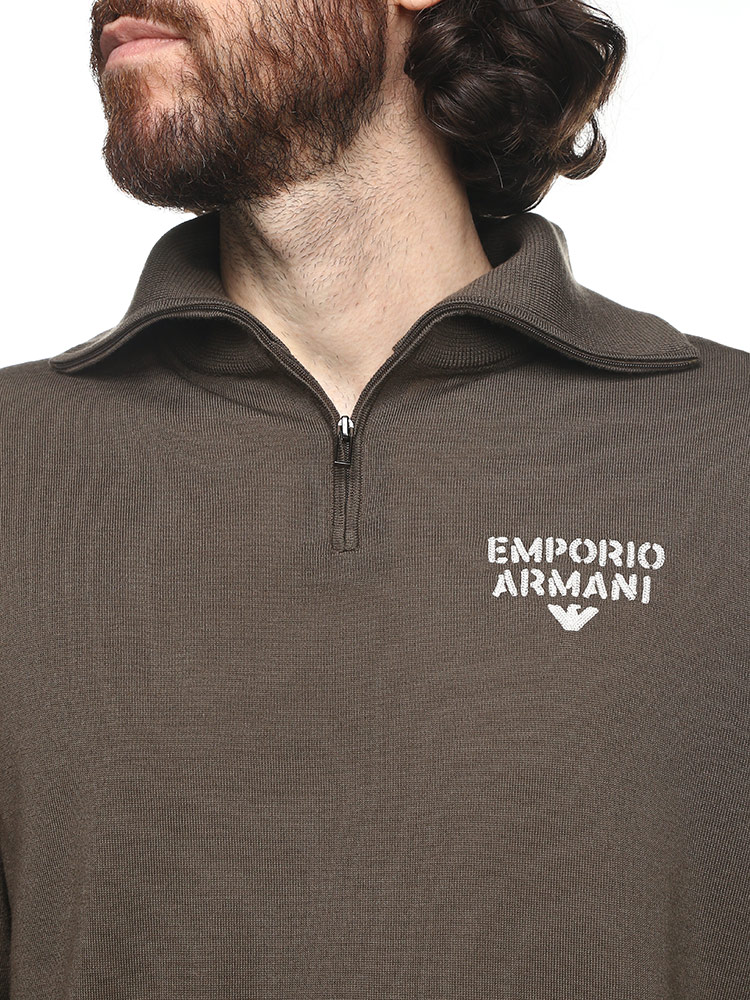 EMPORIO ARMANI (エンポリオアルマーニ) ハーフジップ ロゴ刺繍