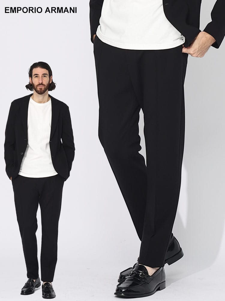 EMPORIO ARMANI (エンポリオアルマーニ) ジャージー 無地 パンツ EAH41P59E1059 ブランド メンズ 男性 ボトムス