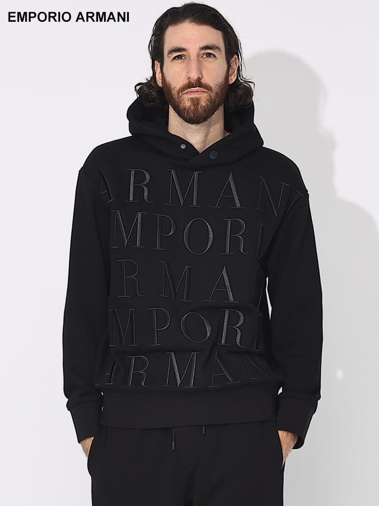 EMPORIO ARMANI (エンポリオアルマーニ) 刺繍ロゴ プルオーバー パーカー EA6R1MCR1JWPZ ブランド メンズ 男性 トップス