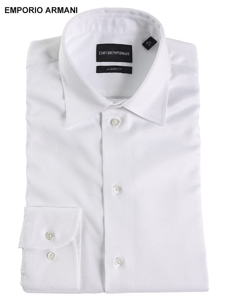 EMPORIO ARMANI (エンポリオアルマーニ) 無地 長袖 ドレスシャツ 