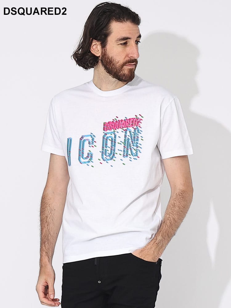 DSQUARED2 (ディースクエアード) ピクセルICON クルーネック 半袖 Tシャツ D2GC0078S23009 ブランド メンズ 男性 トップス