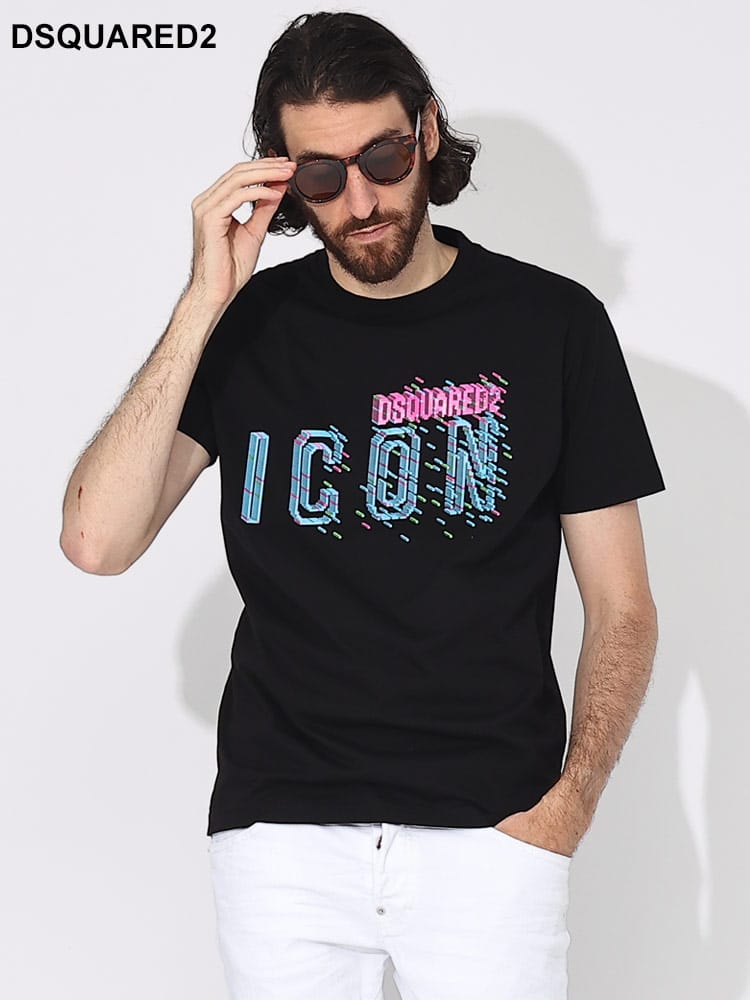 DSQUARED2 (ディースクエアード) ピクセルICON クルーネック 半袖 Tシャツ D2GC0078S23009 ブランド メンズ 男性 トップス