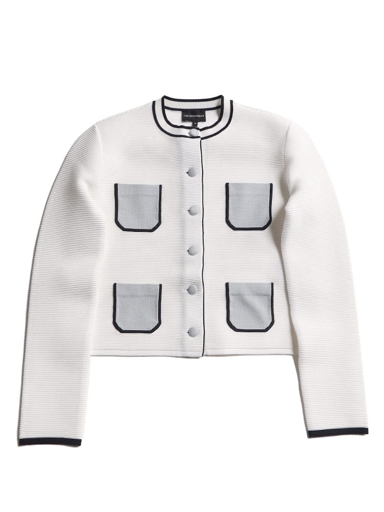 EMPORIO ARMANI (エンポリオアルマーニ) ポケット ニット ブルゾン EAL6R2GYB2MB1Z ブランド レディース アウター