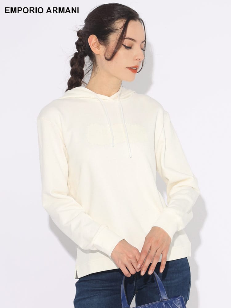 EMPORIO ARMANI (エンポリオアルマーニ) ロゴプリント プルオーバー パーカー EAL6R2M7F2J49Z ブランド レディース トップス