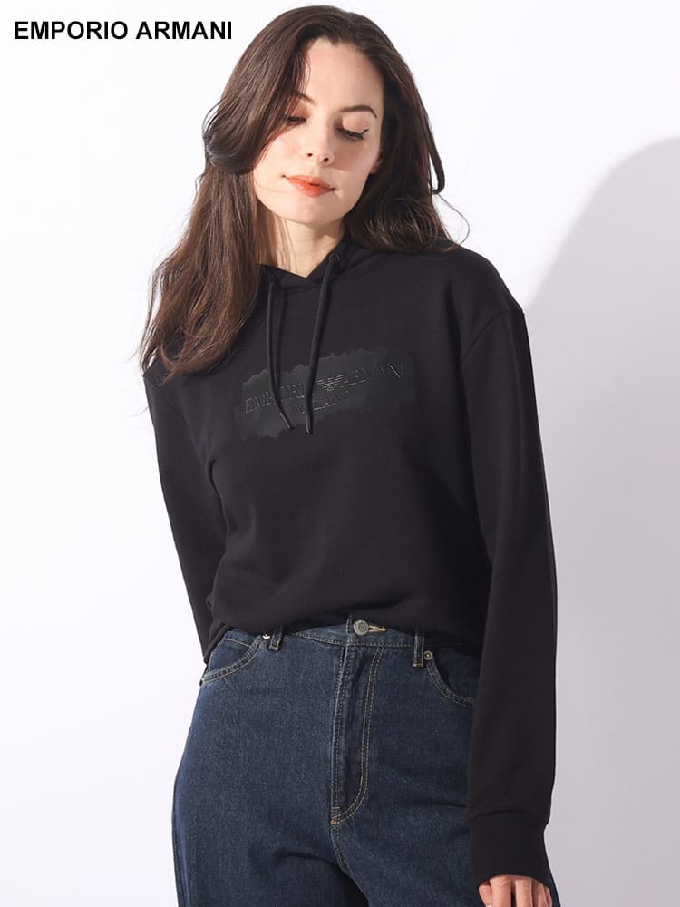 EMPORIO ARMANI (エンポリオアルマーニ) ロゴプリント プルオーバー パーカー EAL6R2M7F2J49Z ブランド レディース トップス