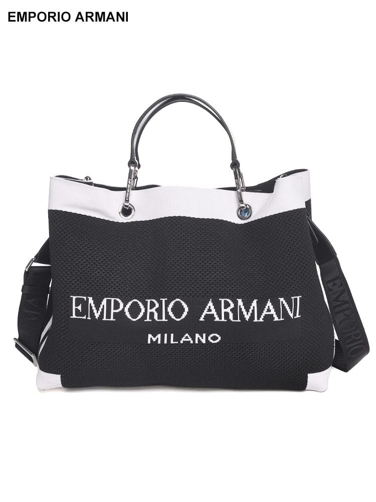 EMPORIO ARMANI (エンポリオアルマーニ) ニットショッパー コントラストディテール ミディアム EALY3D165YVX5E ブランド レディース バッグ 鞄