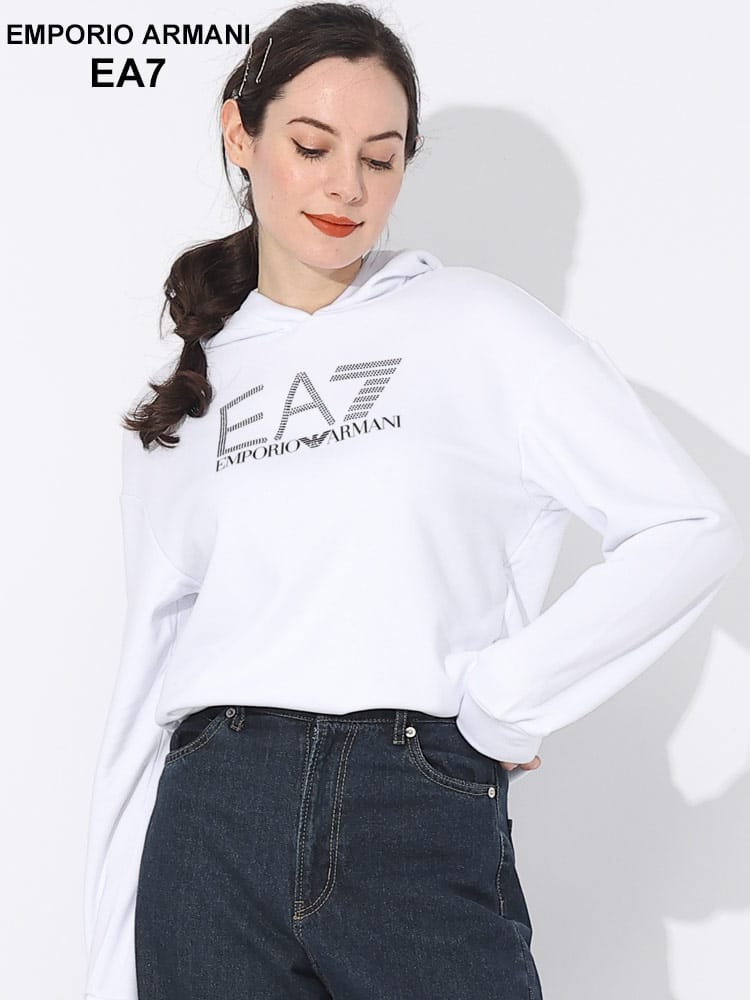 EMPORIO ARMANI (エンポリオアルマーニ) ロゴプリント プルオーバー パーカー EAL6RTM31TJRRZ ブランド レディース トップス