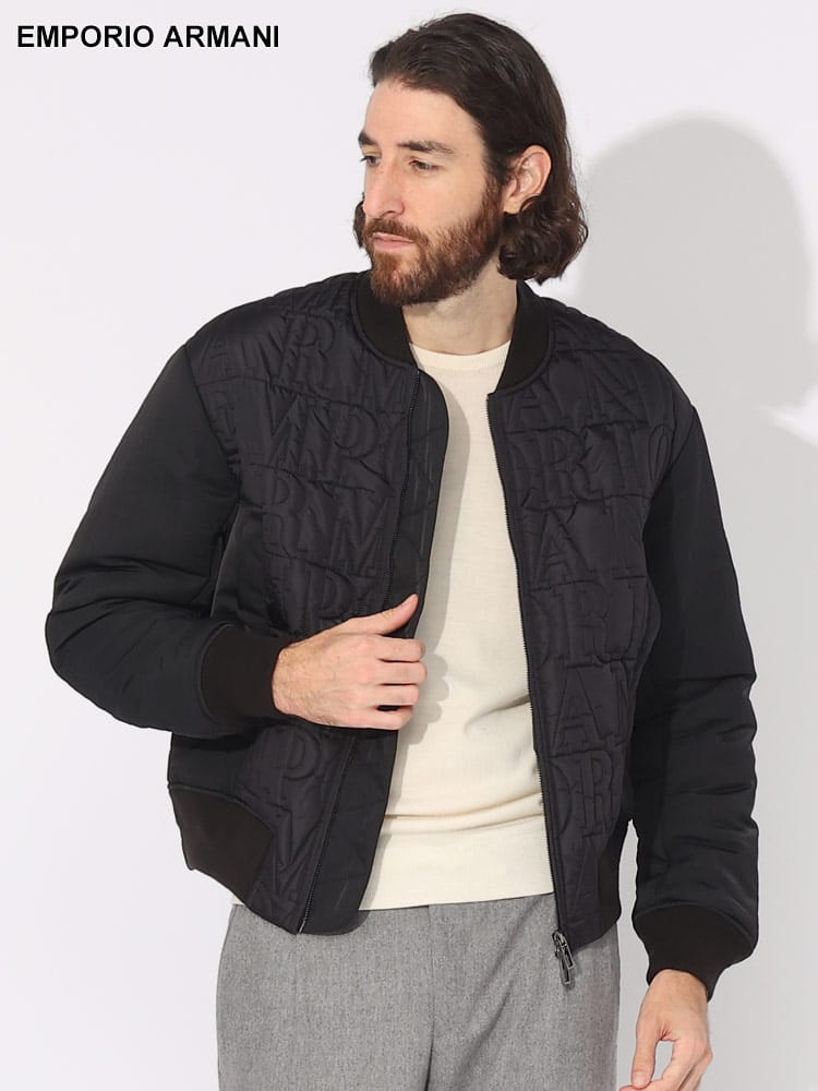 EMPORIO ARMANI (エンポリオアルマーニ) エンボスロゴ フルジップ 中綿 ジャケット EA6R1B761NIJZ ブランド メンズ 男性 アウター