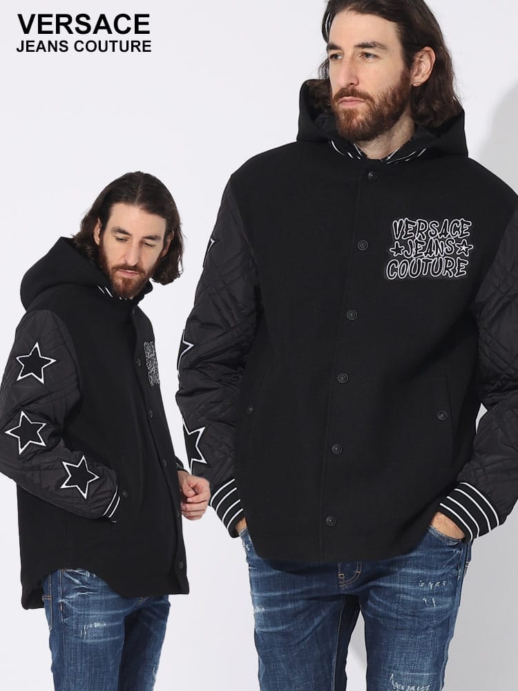 VERSACE JEANS COUTURE (ヴェルサーチェ ジーンズ クチュール) グラフィティロゴ 中綿 ジャケット VC75GASD13CFD73 ブランド メンズ 男性 アウター