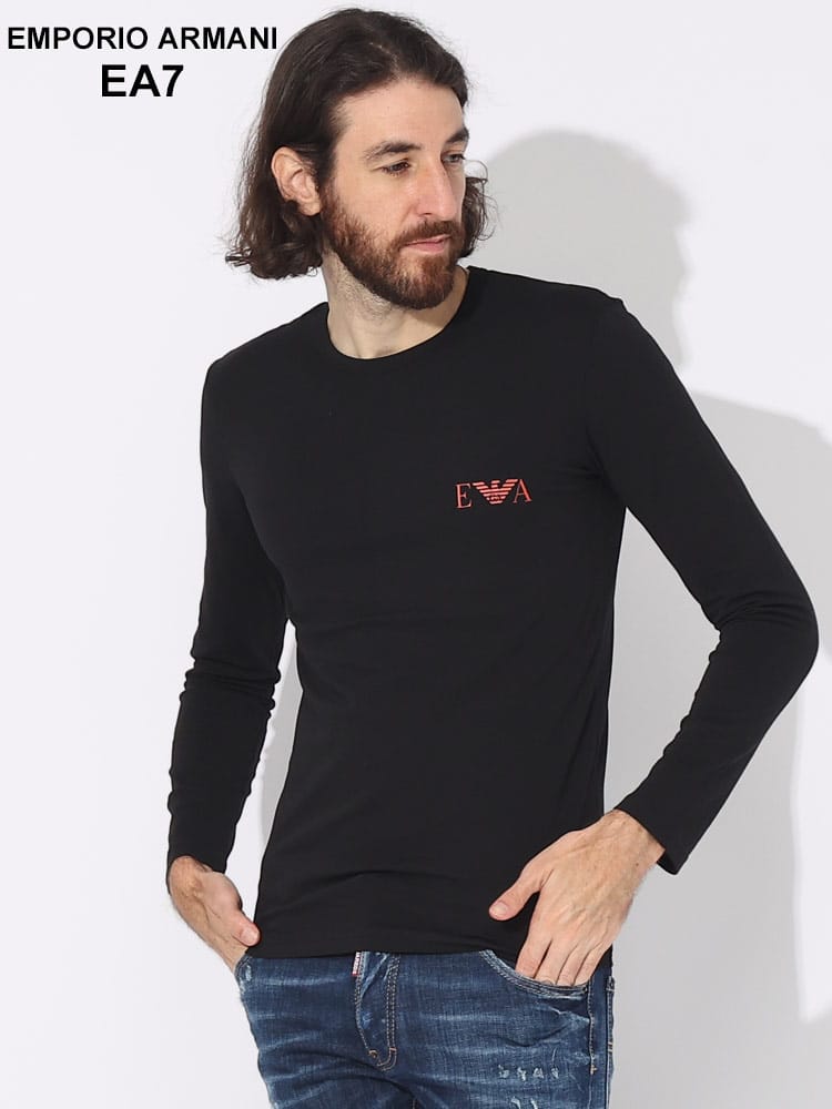 EMPORIO ARMANI (エンポリオアルマーニ) ワンポイント クルーネック 長袖 アンダーTシャツ EAU1110233F715 ブランド メンズ 男性 トップス