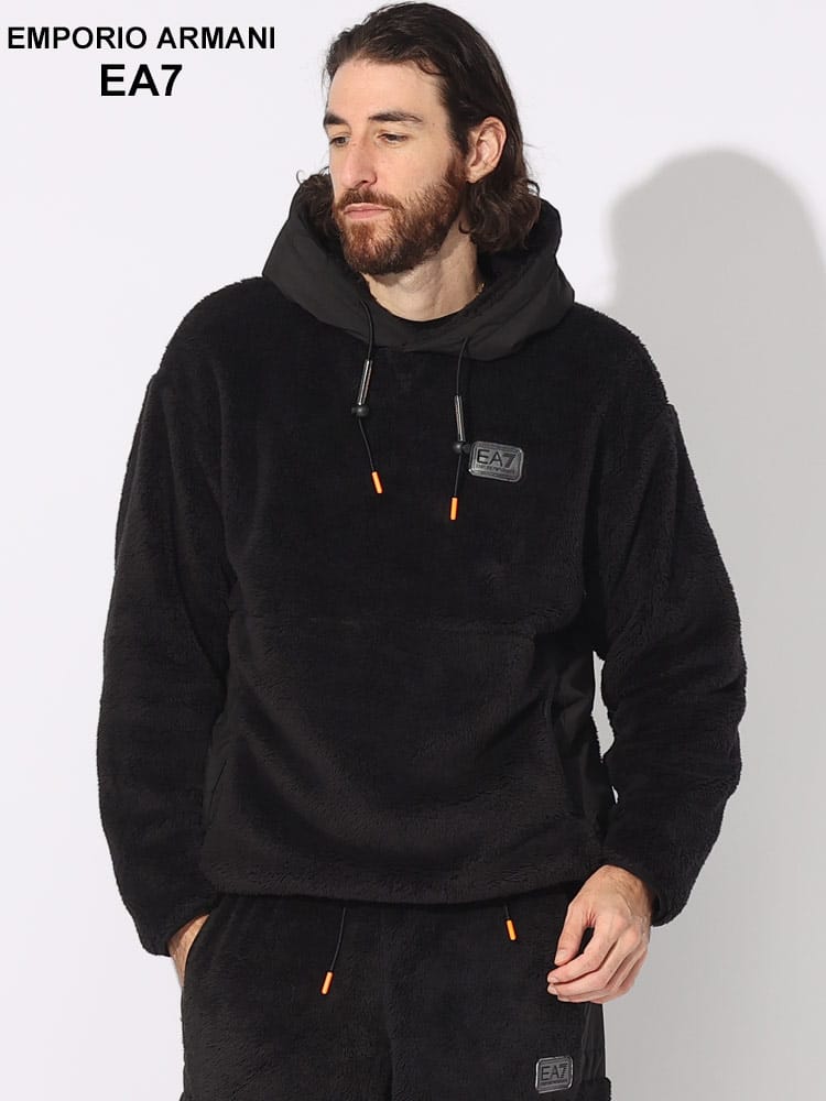 EMPORIO ARMANI EA7 (エンポリオアルマーニ) 胸ロゴ プルオーバー ボアパーカー EA76RPM51PJSFZ ブランド メンズ 男性 トップス