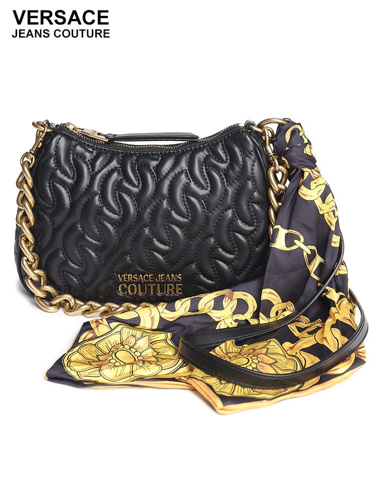VERSACE JEANS COUTURE (ヴェルサーチェ ジーンズ クチュール) 2WAY バンダナ チェーンストラップ キルティングバッグ VCL75VA4BA6 ブランド レディース バッグ 鞄