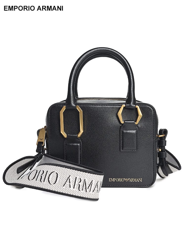 EMPORIO ARMANI (エンポリオアルマーニ) パルメラート仕上げ ダブルハンドル バウレットバッグ EALY3A155YWD1D ブランド レディース バッグ 鞄
