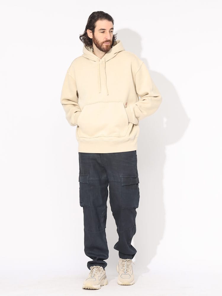 DIESEL (ディーゼル) 裏起毛 バックプリント プルオーバー パーカー 