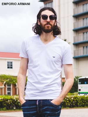 EMPORIO ARMANI (エンポリオアルマーニ) ワンポイント Vネック 半袖 アンダーTシャツ EAU110810CC729 ブランド メンズ 男性 トップス