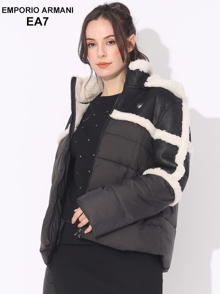 EMPORIO ARMANI EA7 (エンポリオ アルマーニ) フード着脱 切り替え フルジップ 中綿 ジャケット EA7L6RTB15TNAWZ ブランド レディース アウター