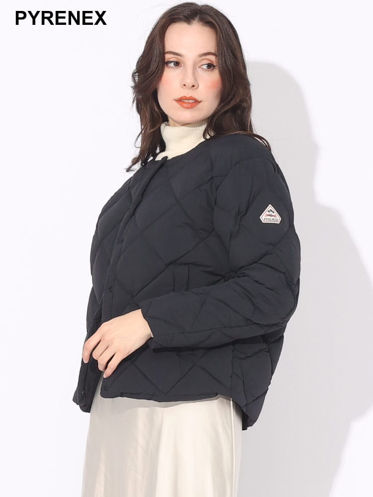 PYRENEX (ピレネックス) キルティング ノーカラー ダウンジャケット 
