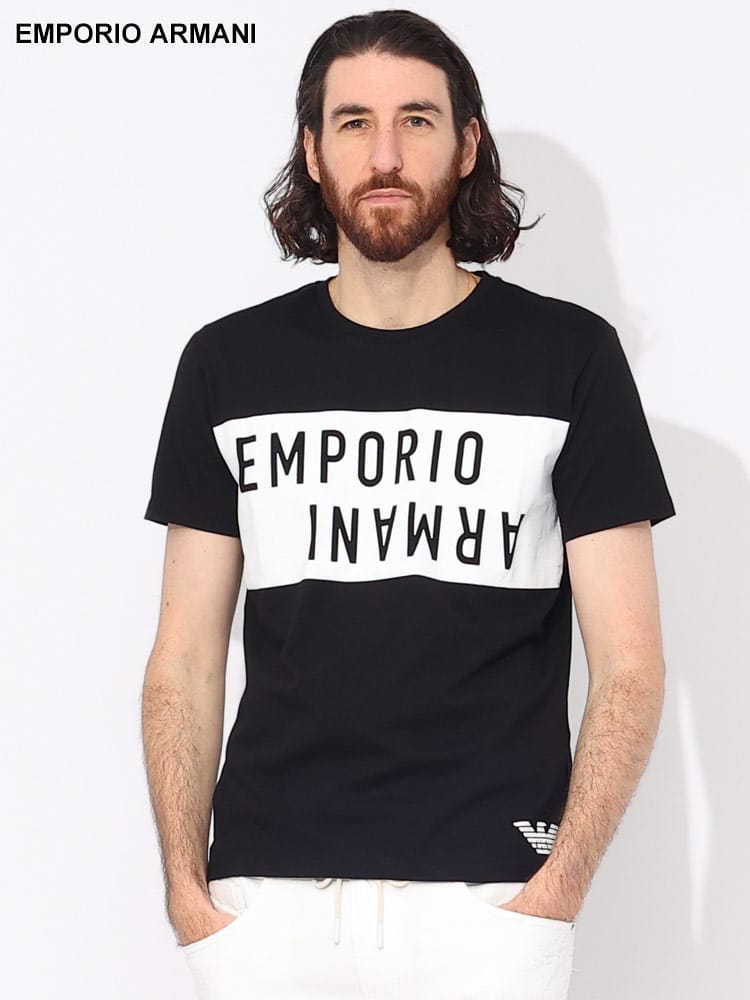 EMPORIO ARMANI (エンポリオアルマーニ) ロゴプリント クルーネック 半袖 Tシャツ EAS2118184R476 ブランド メンズ 男性 トップス
