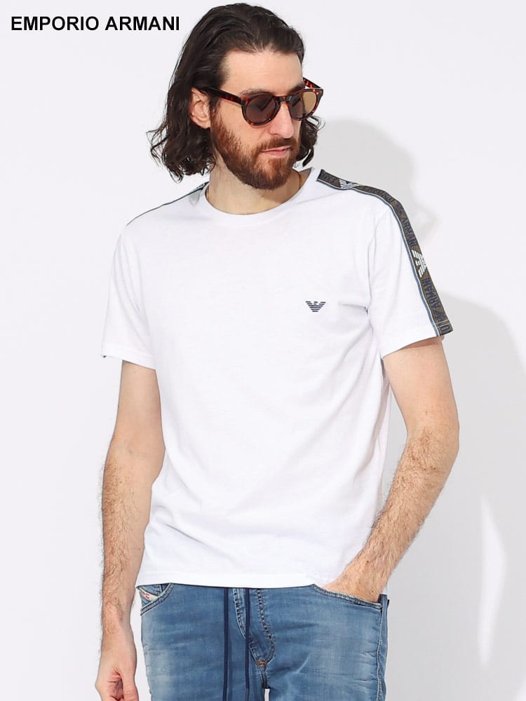 EMPORIO ARMANI (エンポリオアルマーニ) 肩ライン クルーネック 半袖 T 
