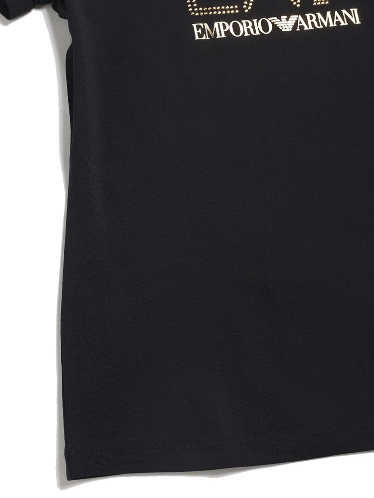 EMPORIO ARMANI EA7 (エンポリオ アルマーニ) ラインストーンロゴ クルーネック 半袖 Tシャツ EA【サカゼン公式通販】