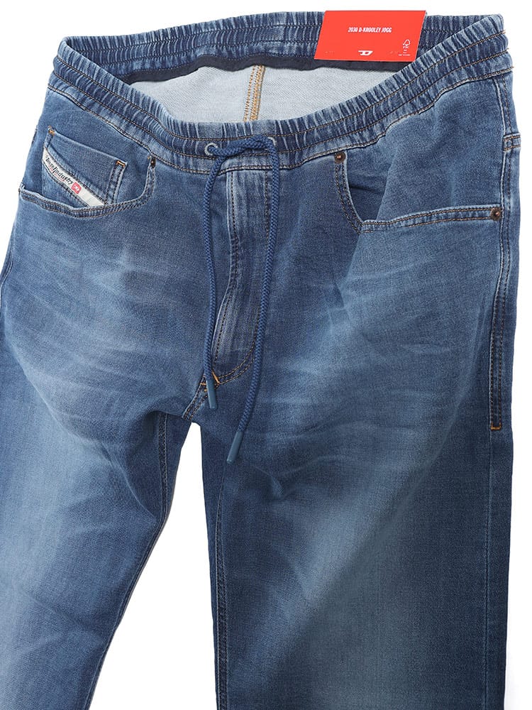 DIESEL (ディーゼル) ジップフライ ウエストコード ジーンズ D-KROOLEY 