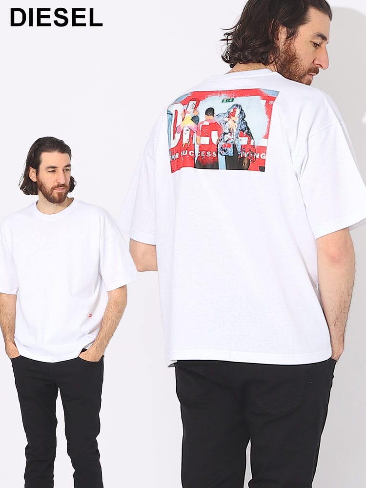 DIESEL (ディーゼル) グラフィックバックロゴ クルーネック 半袖 Ｔシャツ DSA127490BEAF ブランド メンズ 男性 トップス