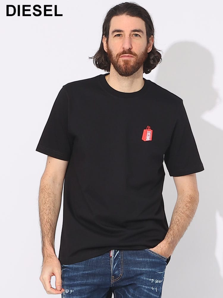 DIESEL (ディーゼル) ショッパーバッグプリント クルーネック 半袖 Ｔシャツ DSA129640KKAJ ブランド メンズ 男性 トップス