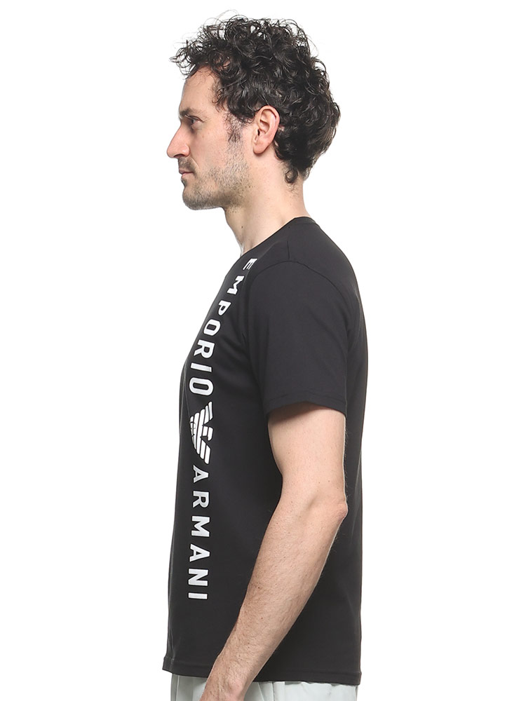 EMPORIO ARMANI (エンポリオアルマーニ) 縦ロゴ クルーネック 半袖 T 