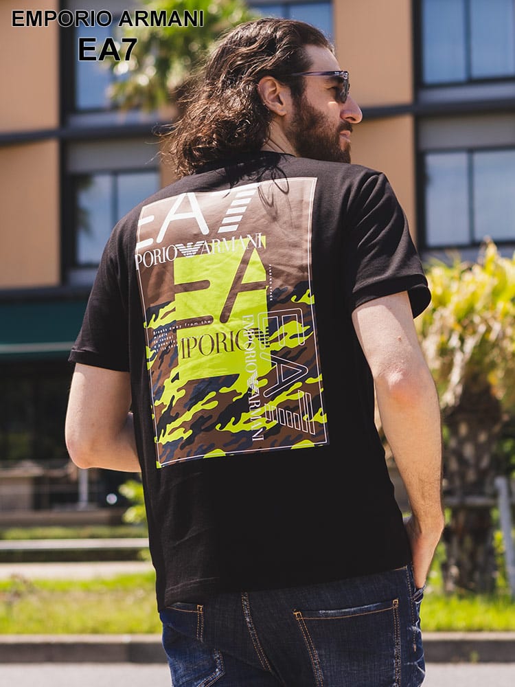 EMPORIO ARMANI EA7 (エンポリオ アルマーニ) ロゴプリント クルーネック 半袖 Tシャツ EA73DPT12PJ7BZ ブランド メンズ 男性 トップス