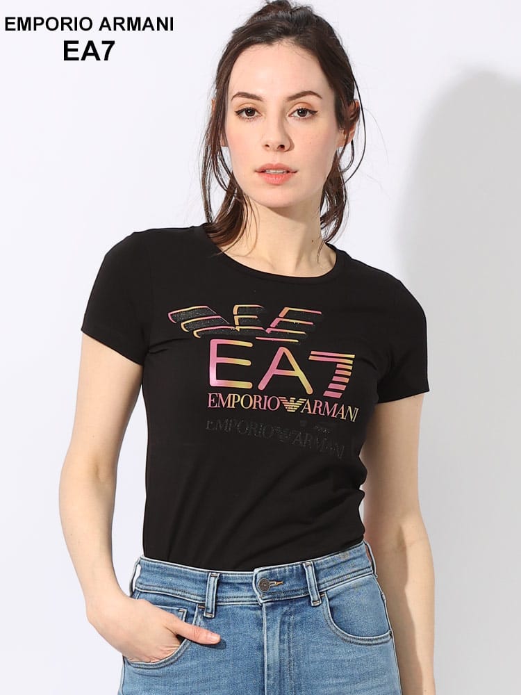 EMPORIO ARMANI EA7 (エンポリオ アルマーニ) ロゴプリント クルーネック 半袖 Tシャツ EA7L3DTT30TJFKZ ブランド レディース トップス