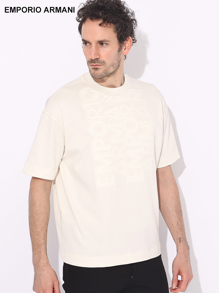 EMPORIO ARMANI (エンポリオアルマーニ) エンボスロゴ クルーネック 半袖 Tシャツ EA3D1T941J【サカゼン公式通販】