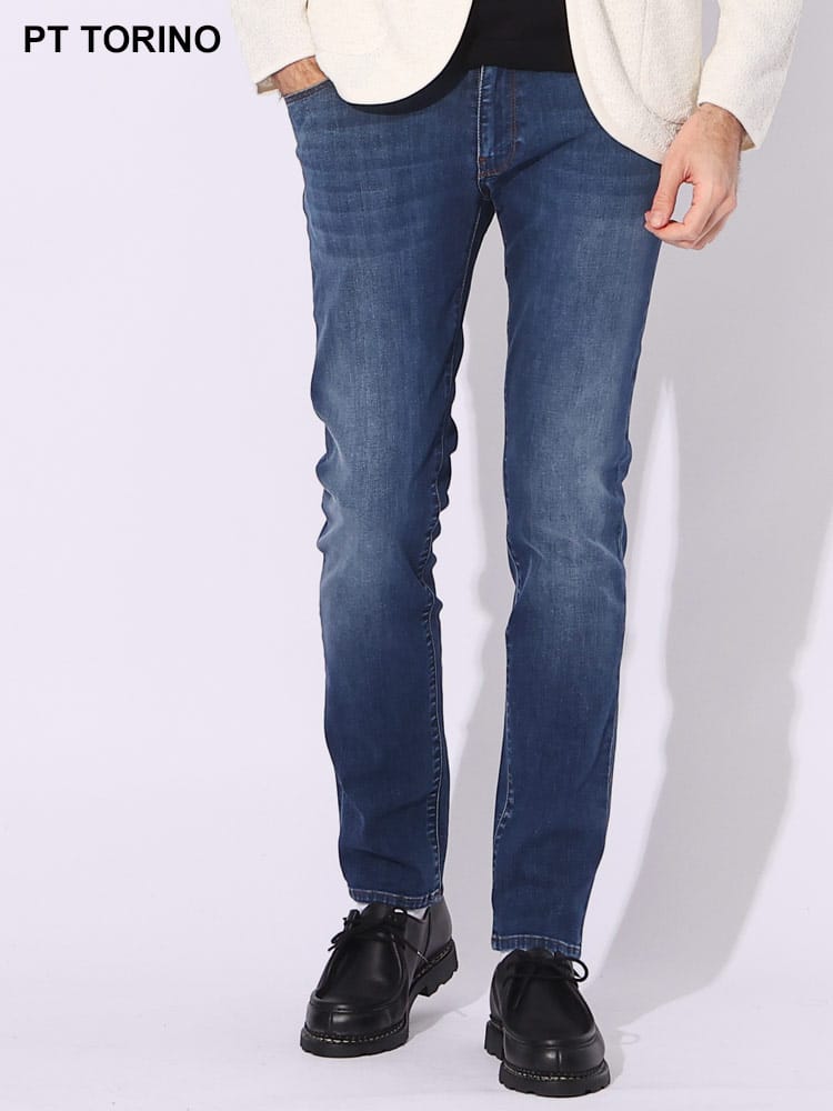 PT TORINO (ピーティートリノ) ジップフライ ストレッチ ジーンズ 