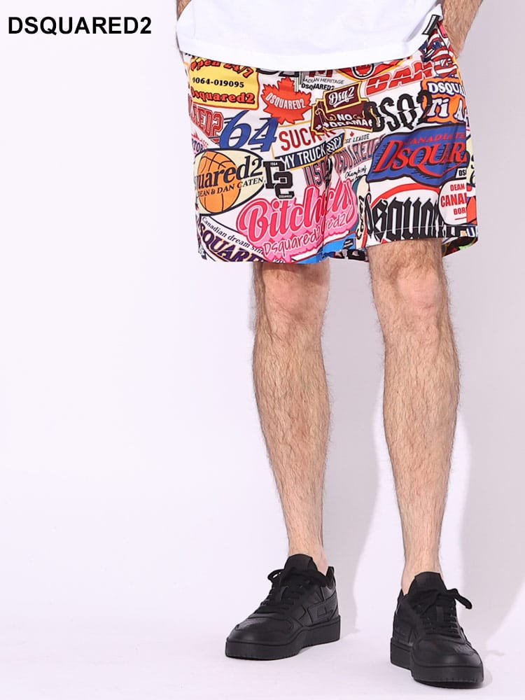 DSQUARED2 (ディースクエアード) ロゴ マスター コレクション プリント水陸両用 ミディ ショートパンツ D2D7BM75560 ブランド メンズ 男性 ボトムス