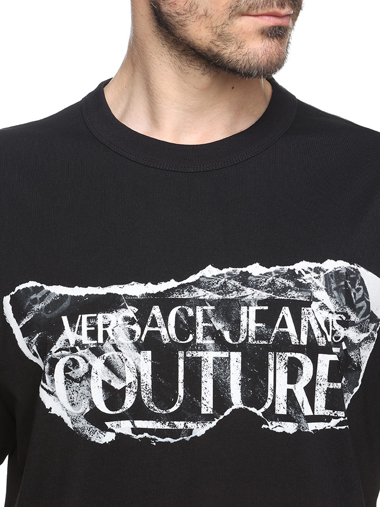 VERSACE JEANS COUTURE Tシャツ ブラック グレー Lサイズメンズ ...