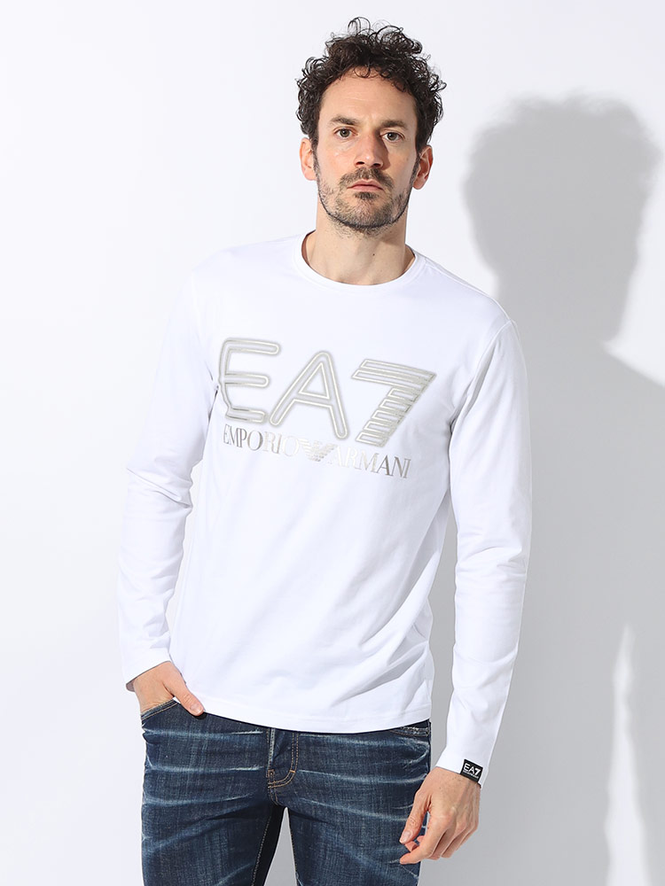 EMPORIO ARMANI EA7 (エンポリオ アルマーニ) ネオンBIGロゴ クルーネック 長袖 Tシャツ ロンT 3DPT38PJMUZ ブランド メンズ 男性 トップス