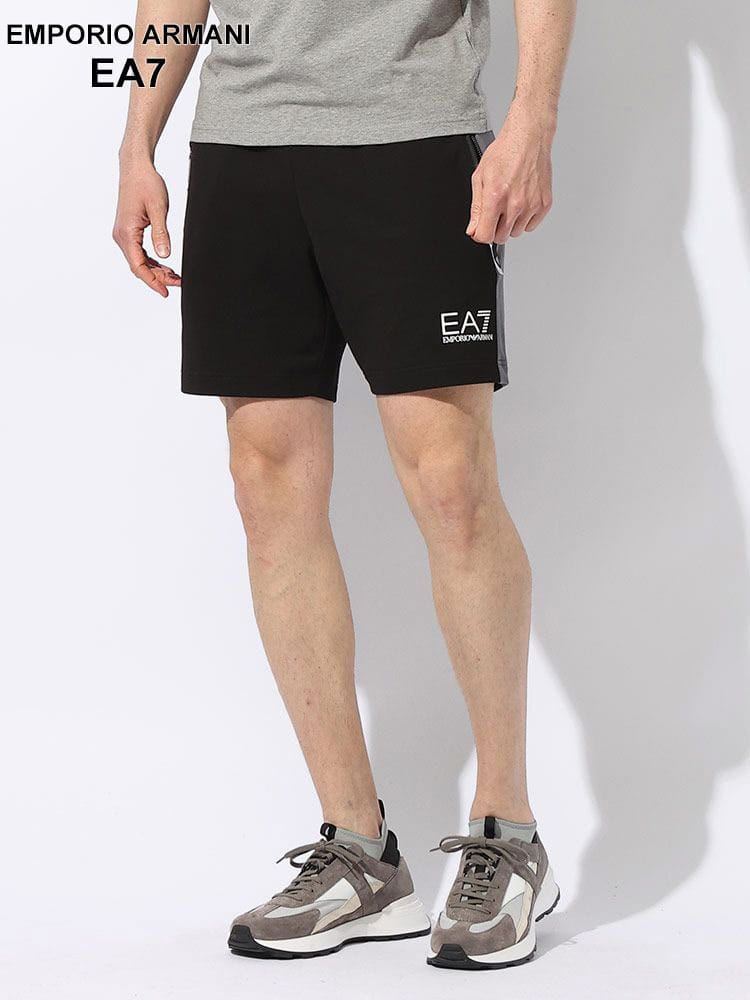 EMPORIO ARMANI EA7 (エンポリオ アルマーニ) ランダム切替 ワンポイントロゴ ウエストコード ショートパンツ EA73DPS58PJLIZ ブランド メンズ 男性 ボトムス